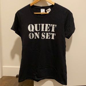 “Quiet on Set” Black T-Shirt Women’s Fit